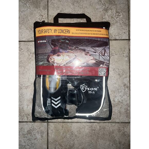 Eyson Inflatable Life Jacket Belt/Vest ~ Flotation Device w/ Carrying Bag, Red - Picture 1 of 2